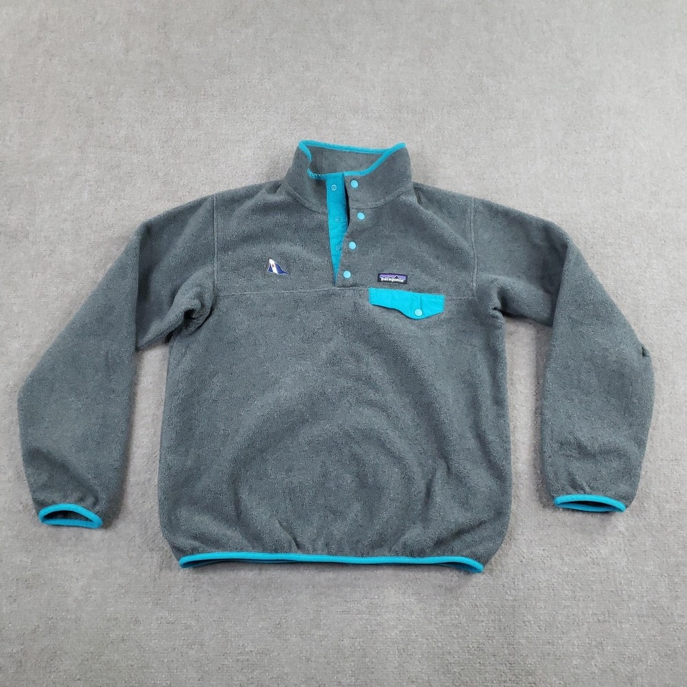 Patagonia Synchilla Snap-T Jacket Womens Medium Gray Fleece Logo Outdoors‎